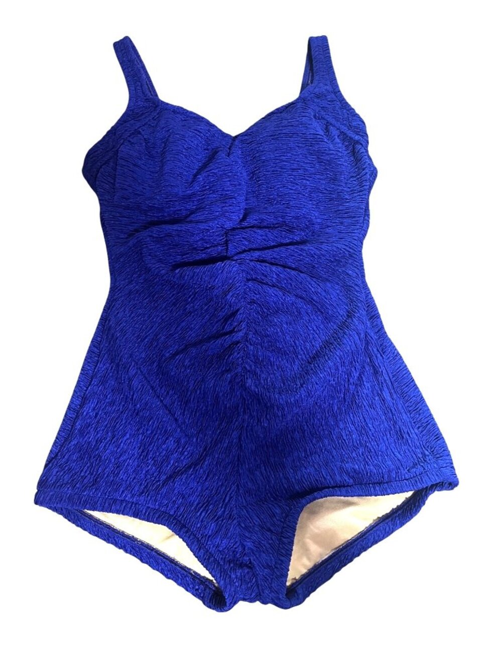 Ruched One-Piece Swimsuit Womens Size M Cobalt Blue With Padded Cups